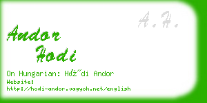 andor hodi business card